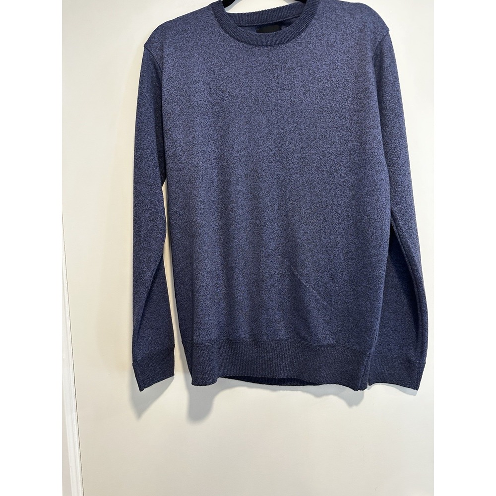 NWT Six Lincoln Men's Sz: M Blue/ Black Speckled Crew Neck Long Sleeve Pullover